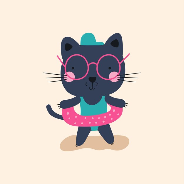 Lindo gato niños imprimir ilustraciones vectoriales