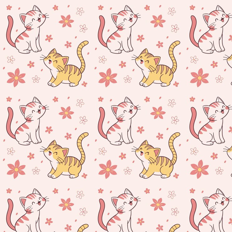 Lindo gato de patrones sin fisuras