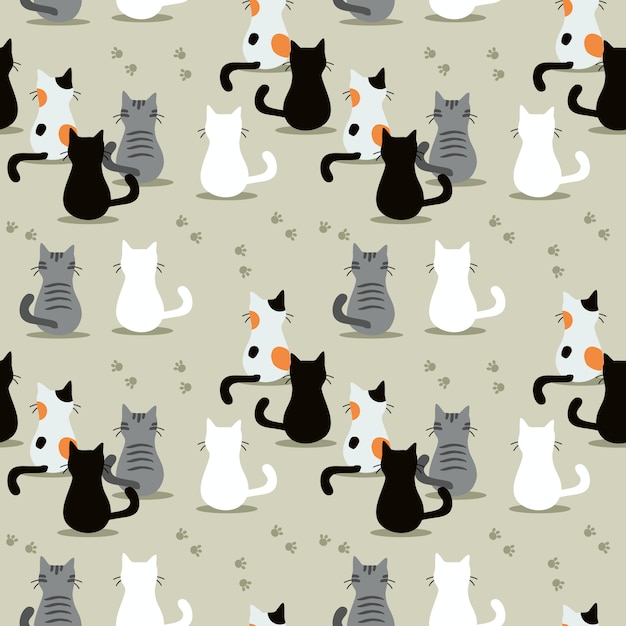 Lindo gato de patrones sin fisuras