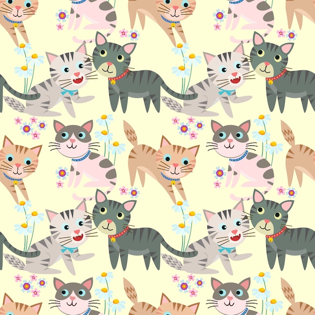 Lindo gato de patrones sin fisuras.