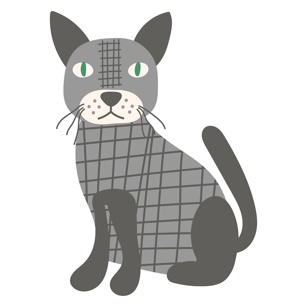 Vector lindo gato retrato sobre fondo aislado ilustración vectorial