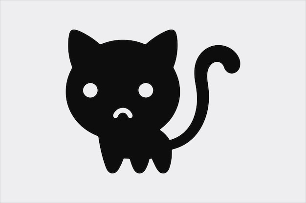 Un lindo gato sentado con una cola curva y grande
