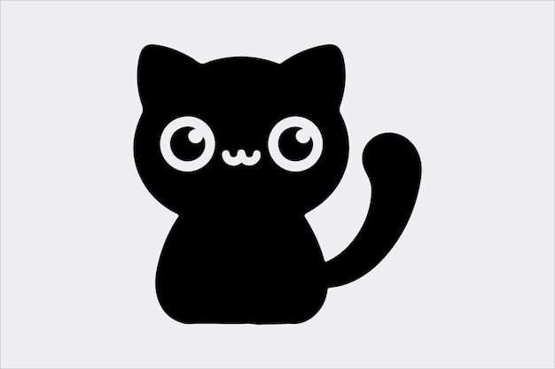 Un lindo gato sentado con una cola curva y grande