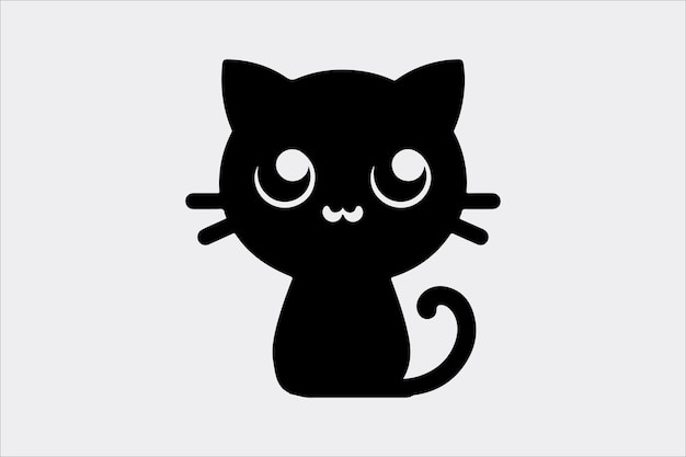 Un lindo gato sentado con una cola curva y grande