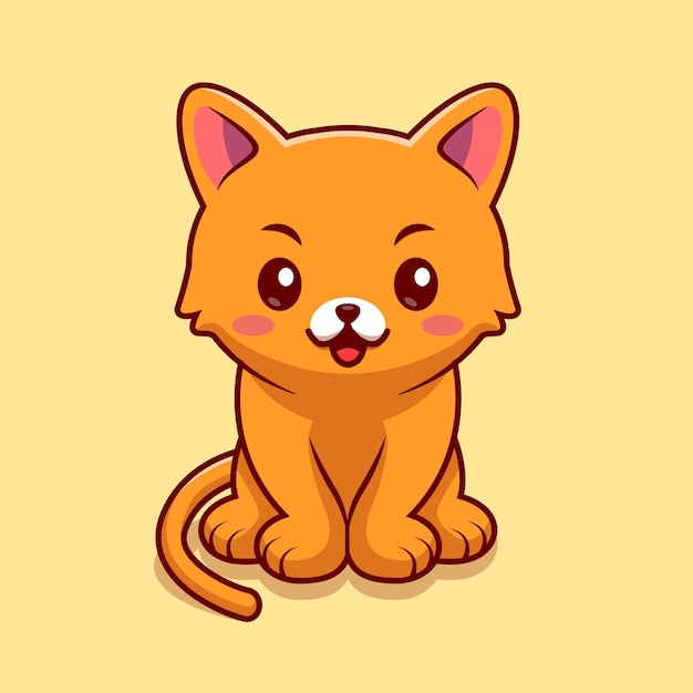 lindo gato sentado dibujos animados vector icono ilustración