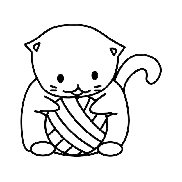 Lindo gato y stafish clipart