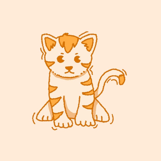 lindo gato vector diseño crayón estilo