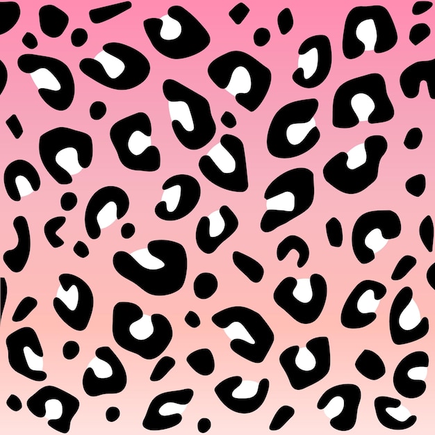 Lindo glamour femenino vector abstracto animal piel leopardo gato manchas patrón sobre fondo degradado rosa