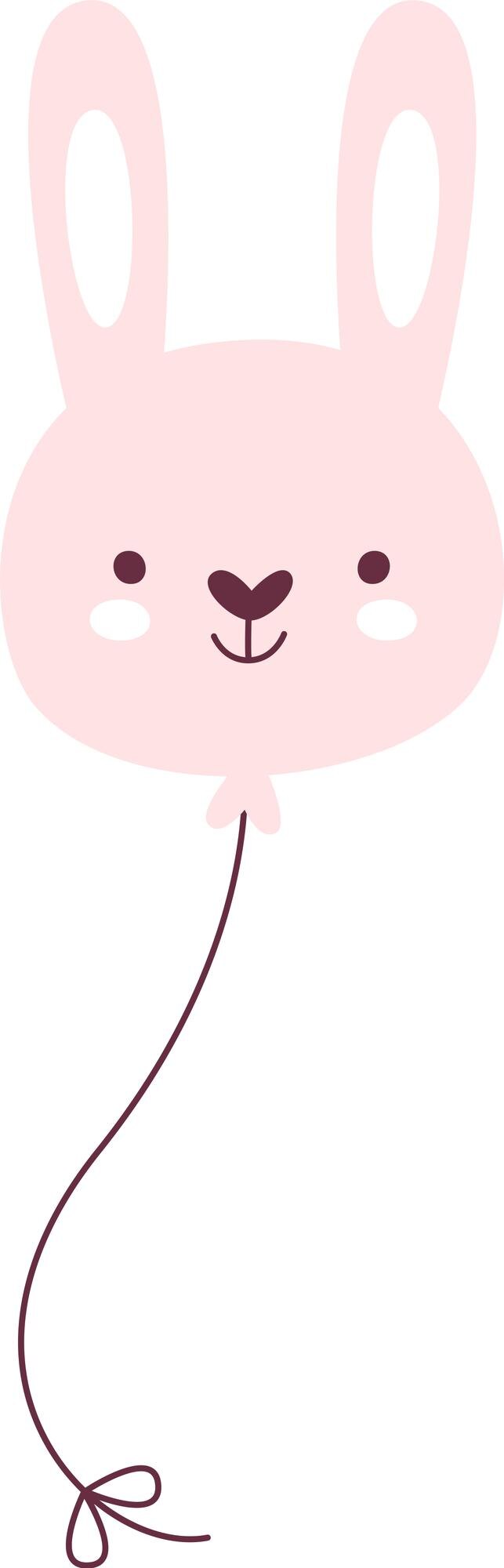 Vector el lindo globo de cara de conejo