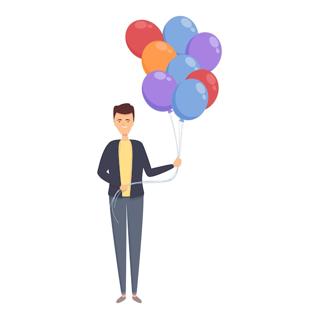 Lindo globo vendedor icono dibujos animados vector Street man Vender artista
