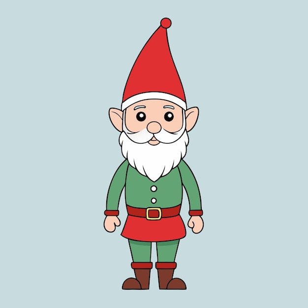 Lindo gnomo navideño e ilustración vectorial de elfos para felices celebraciones navideñas