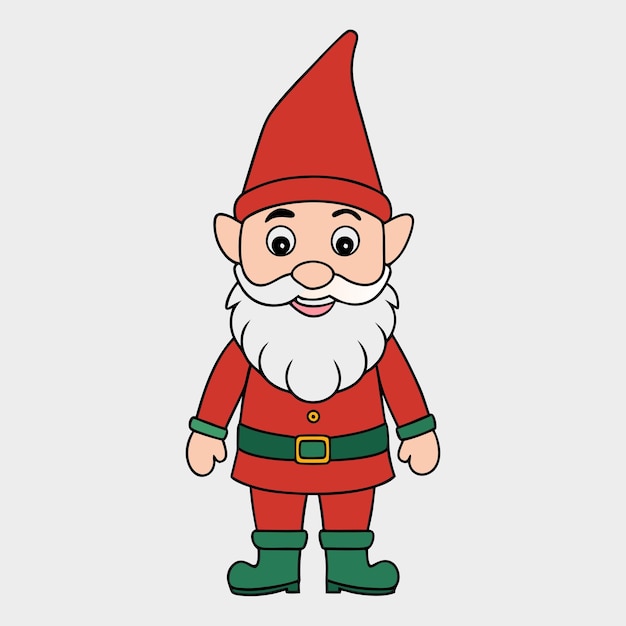 Lindo gnomo navideño e ilustración vectorial de elfos para felices celebraciones navideñas