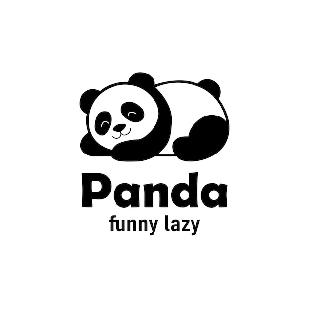 El lindo y gracioso logotipo de dibujos animados de Lazy Panda