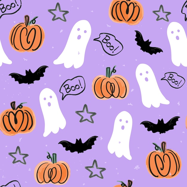 lindo, haloween, caricatura, seamless, patrón
