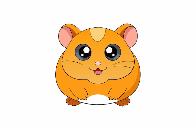Un lindo hamster encantador arte de ilustración vectorial para el diseño gráfico imprimible