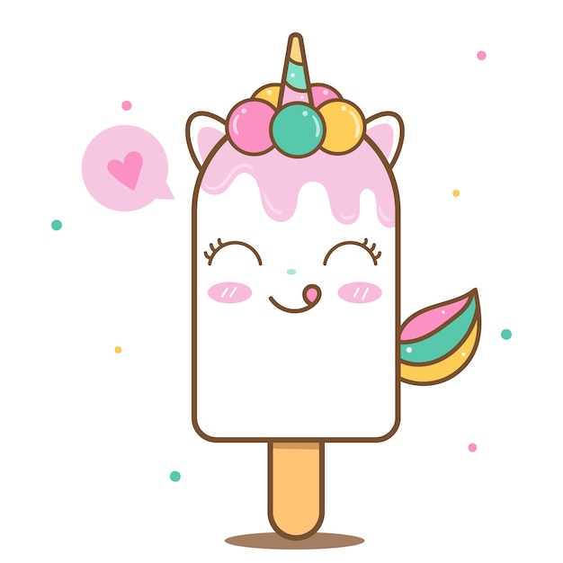 Lindo helado de unicornio