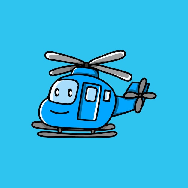 Vector lindo helicóptero de dibujos animados para niños