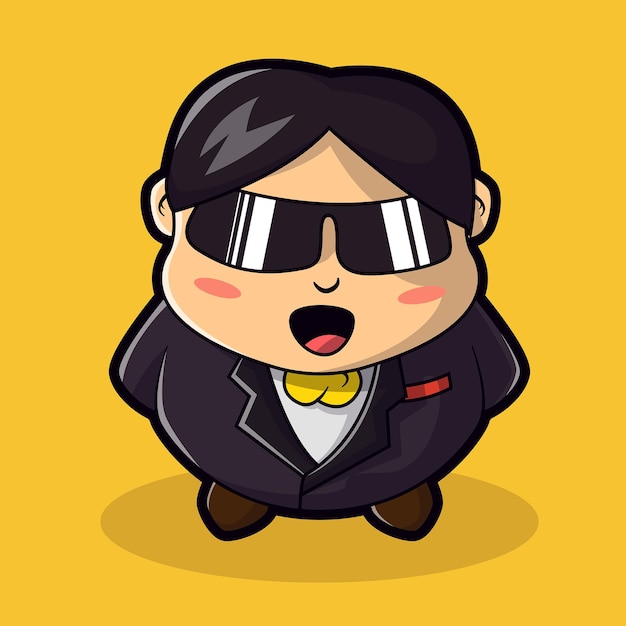 Un lindo hombre de negocios con gafas negras.