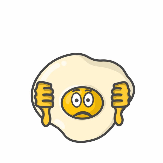Lindo Huevo Frito Actividad Personaje Plano Dibujos Animados Vector Diseño Ilustración