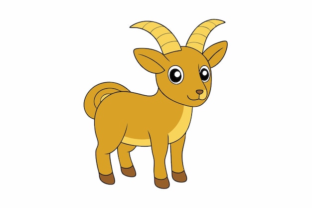 Un lindo Ibex Adorable Vector Ilustración de Arte para el Diseño Gráfico Imprimible