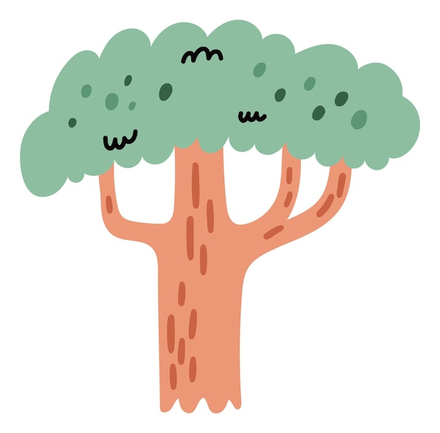 Vector lindo icono de árbol. planta de sabana. símbolo del bosque