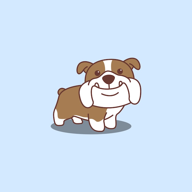 Lindo icono de dibujos animados de bulldog inglés