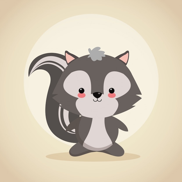 lindo icono de dibujos animados de skunk