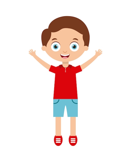 lindo icono de niño feliz
