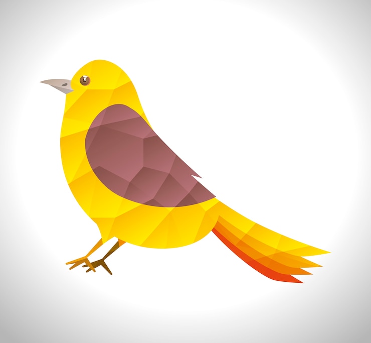 Vector lindo icono de pájaro ornamental