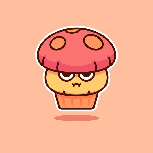 Lindo Ilustración Hongo Logo Premium Vector Simplemente