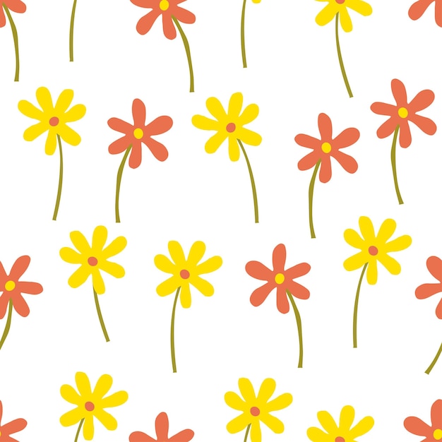 Lindo inconsútil dibujado a mano flores patrón fondo tarjeta de felicitación o tela