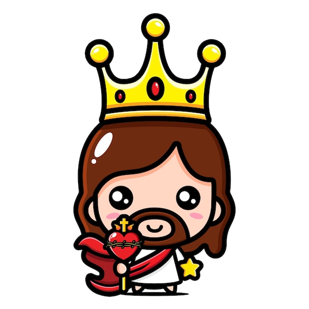 Lindo Jesucristo con corona de rey