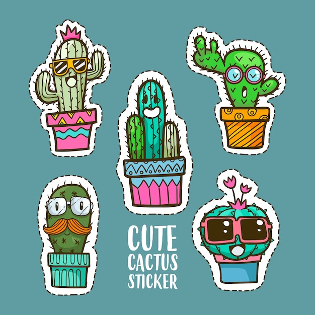 Vector lindo juego de cactus