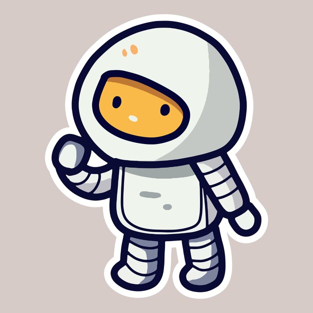 Lindo juego espacial de dibujos animados de astronautas aislados en un fondo pegatina de parche lindo aisladoPNG