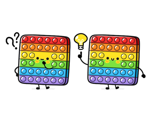 Lindo juguete sensorial divertido Pop it fidget con signo de interrogación y bombilla de idea
