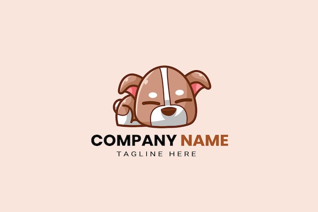 Vector lindo kawaii cachorro corgi perro mascota dibujos animados logotipo plantilla icono ilustración dibujado a mano