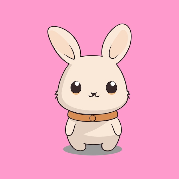 lindo, kawaii, conejito, vector