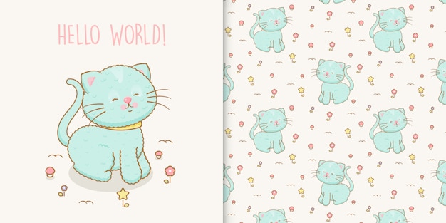 Lindo kawaii durmiendo gatito Premium
