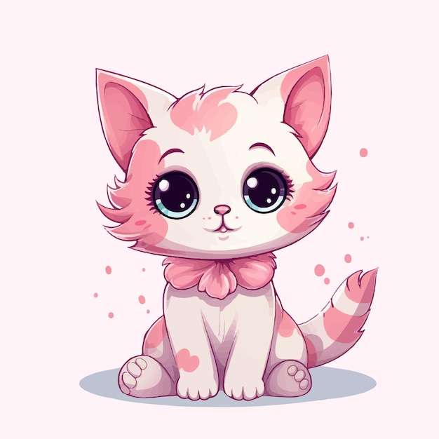 Vector el lindo kawaii es un personaje de dibujos animados de gatos y gatitos.