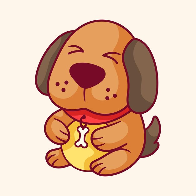 Lindo kawaii perro abrazando bola dibujos animados para niños camiseta pegatina dibujo libro de colorear página emoji