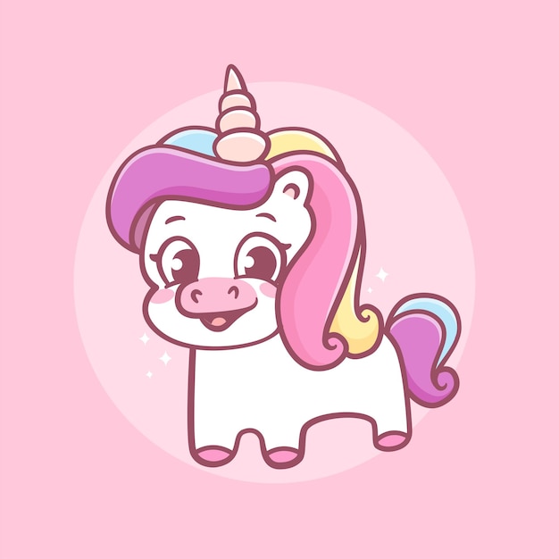 Lindo kawaii unicornio animales mágicos mascota personaje