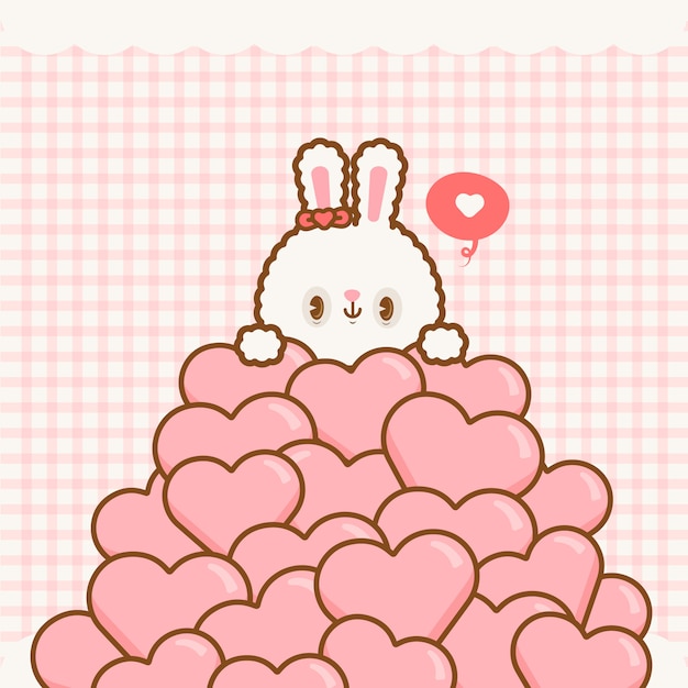 Lindo kawaii valentine conejo