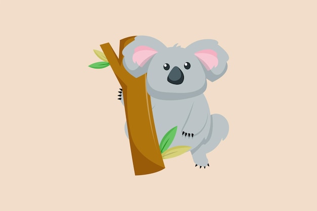 Lindo koala animal Color animal concepto Ilustraciones vectoriales planas aisladas