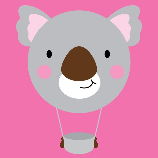 El lindo Koala Balón de dibujos animados Vector