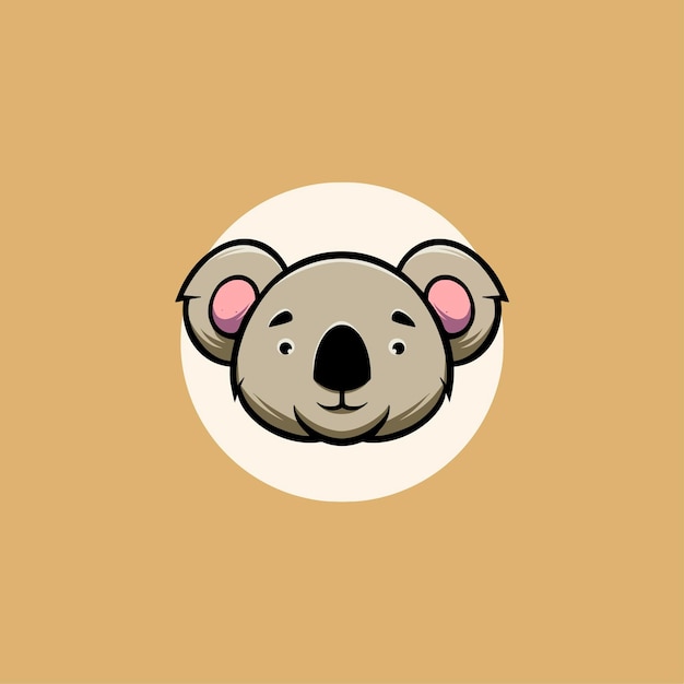 Lindo koala cara sonriente ilustración de dibujos animados