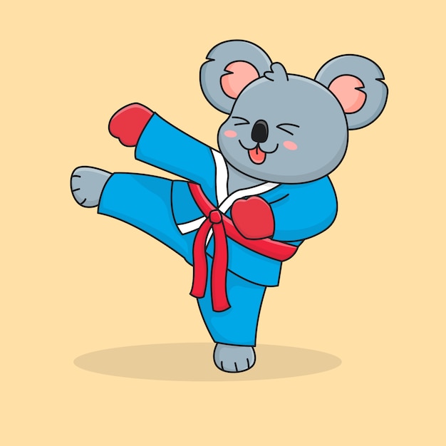 Lindo koala pateando