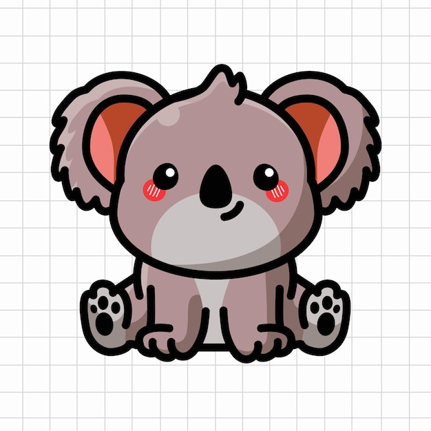 lindo, koala, vector, ilustración