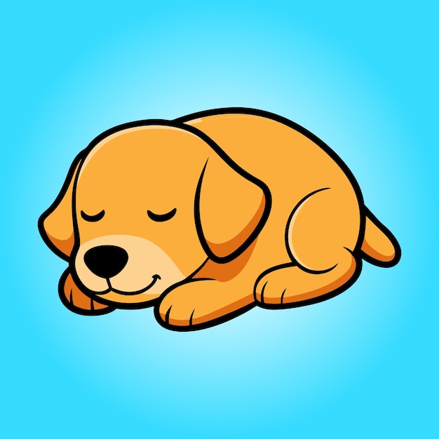 El lindo labrador durmiente de dibujos animados
