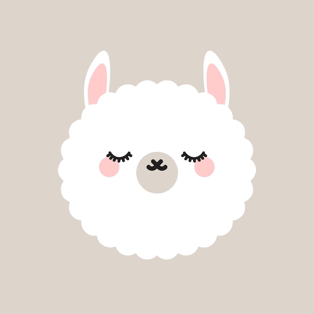 Lindo lama con los ojos cerrados