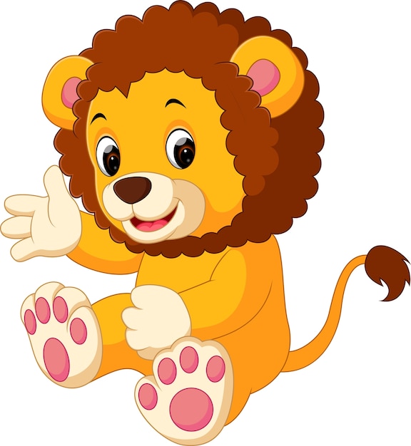lindo león de dibujos animados